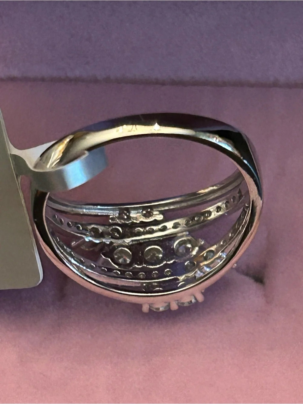 1.47CTW White Moissanite Multi-Row Scatter Statement Band Ring S925 Silver Sz 9